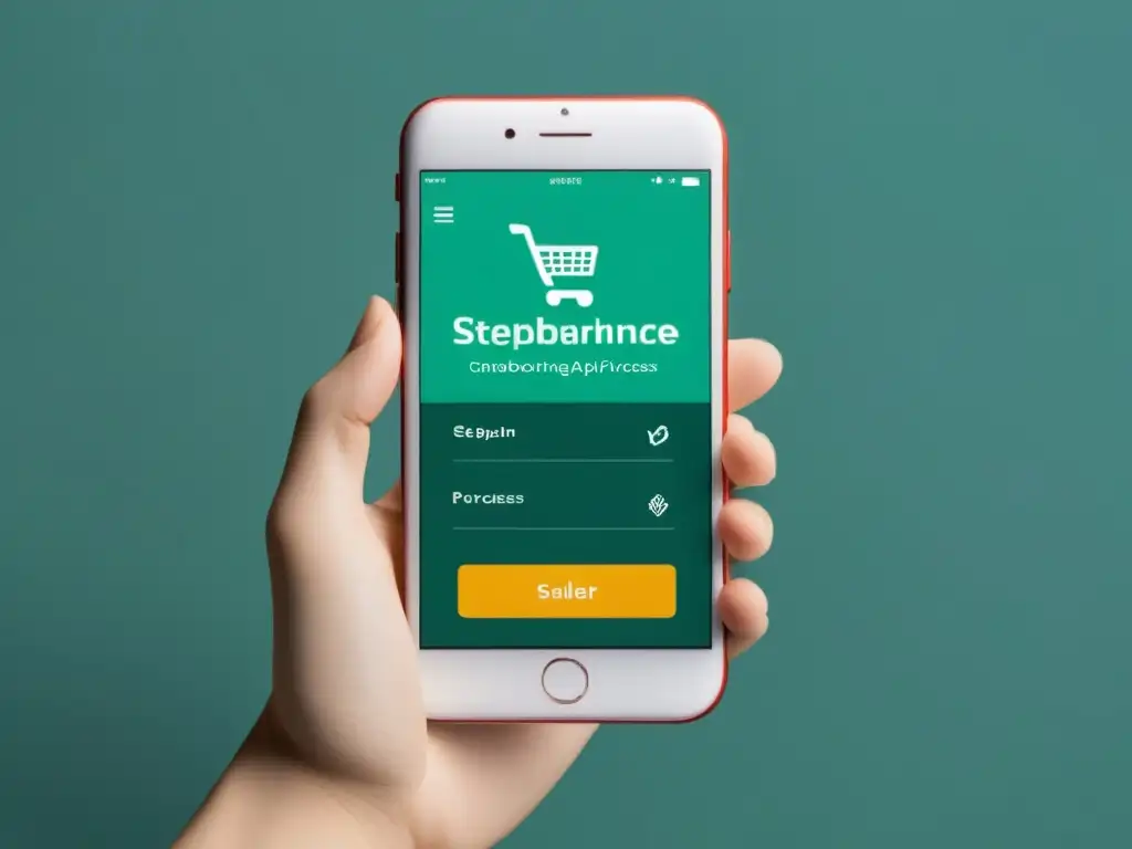 Smartphone mostrando proceso de incorporación para app ecommerce