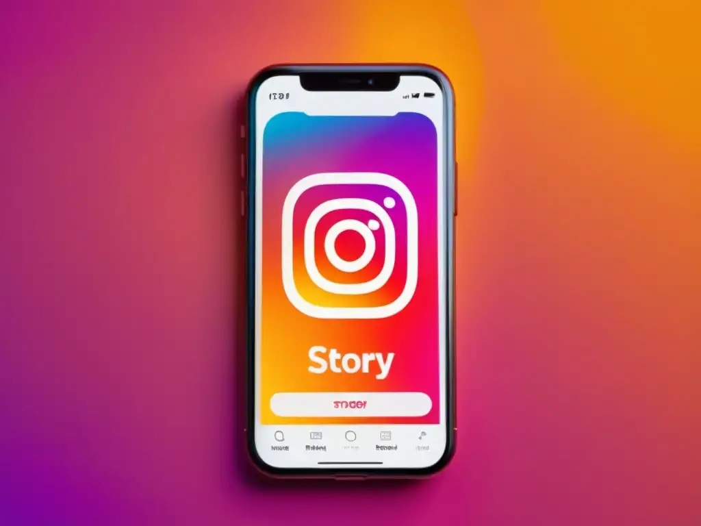 Smartphone muestra una Instagram Story vibrante y cautivadora para aumentar engagement en Instagram Stories