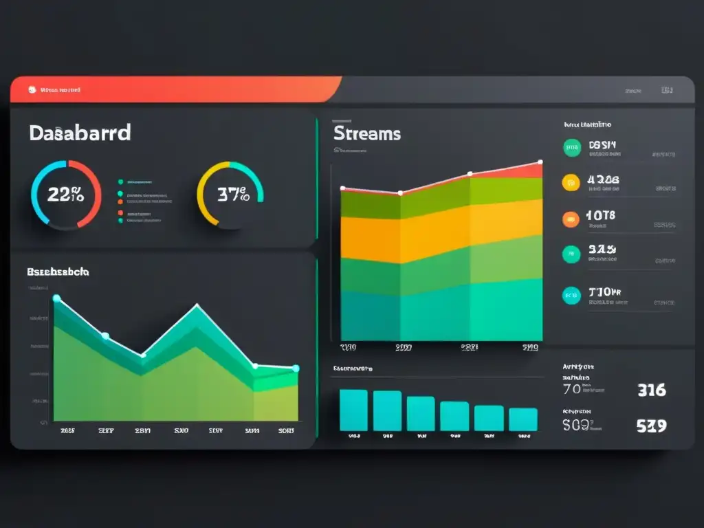 Un sofisticado panel de visualización de datos muestra la personalización de compras a través del uso de Big Data en tiempo real