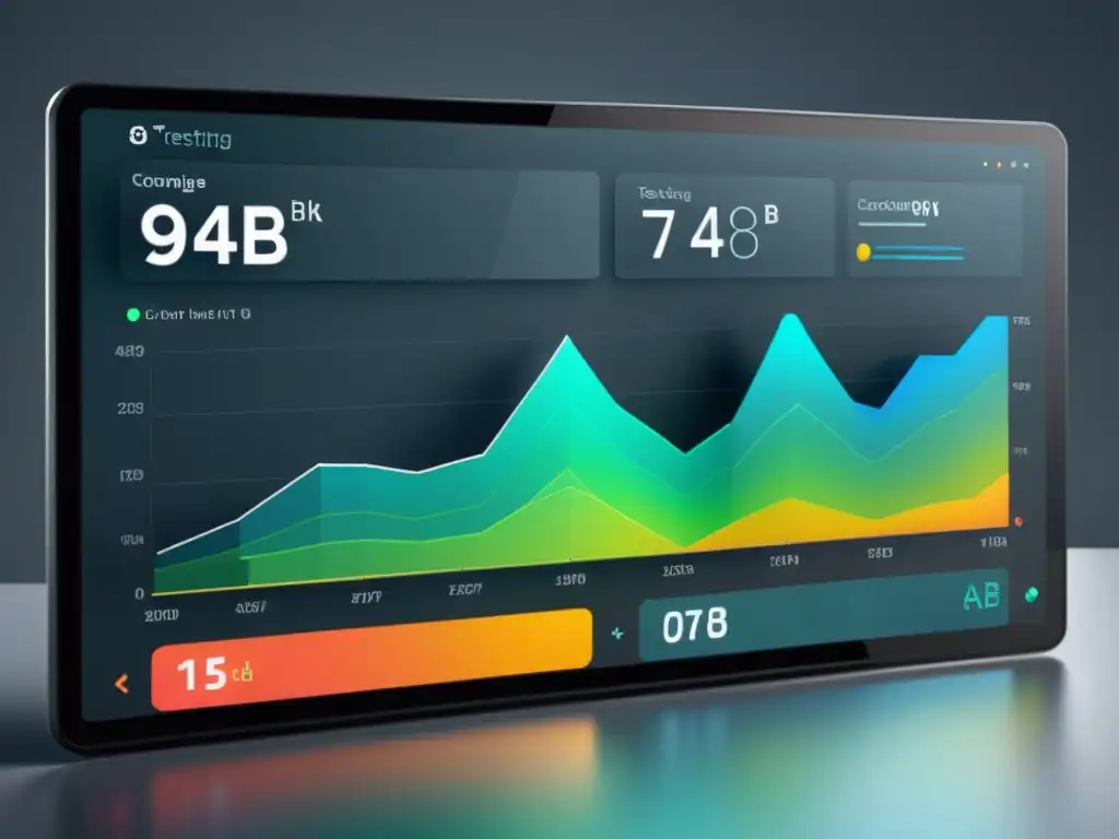 Tablero digital minimalista con avanzado A/B Testing Avanzado con Big Data en visualización 8k