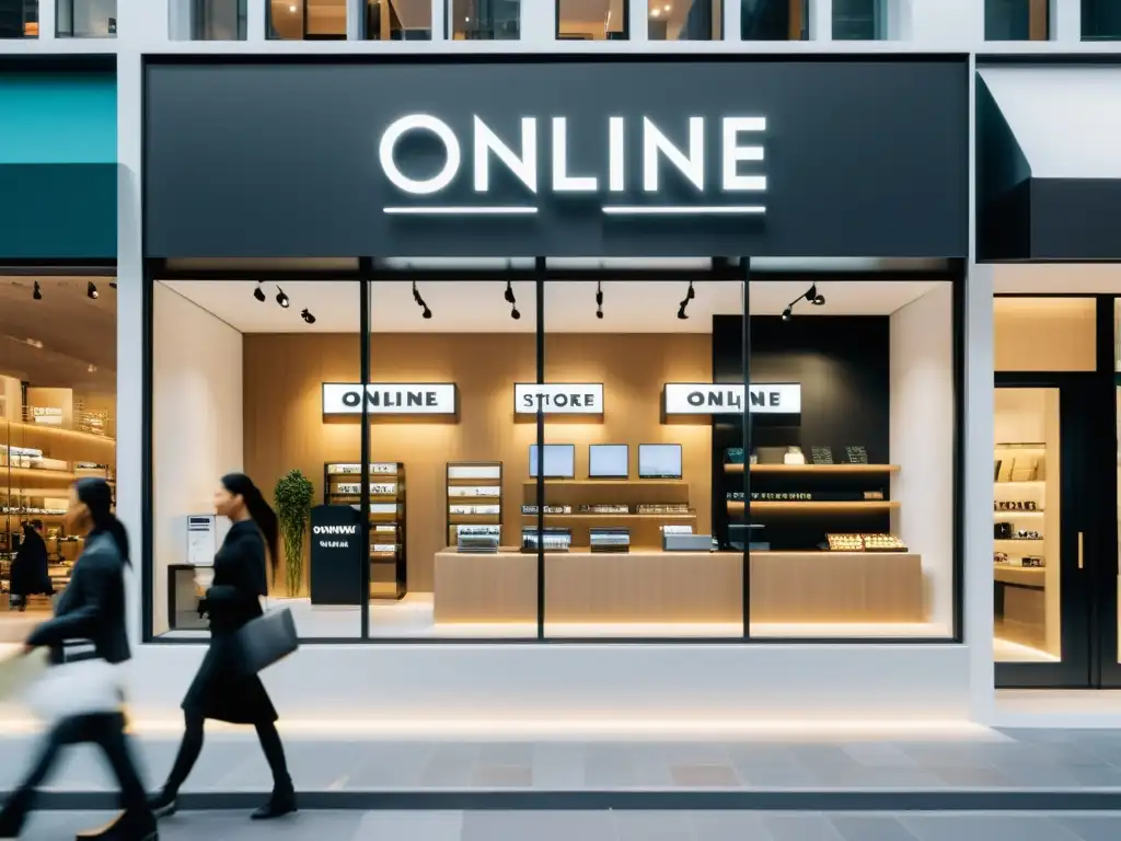 Tienda online moderna, global y sofisticada con letrero multilingüe