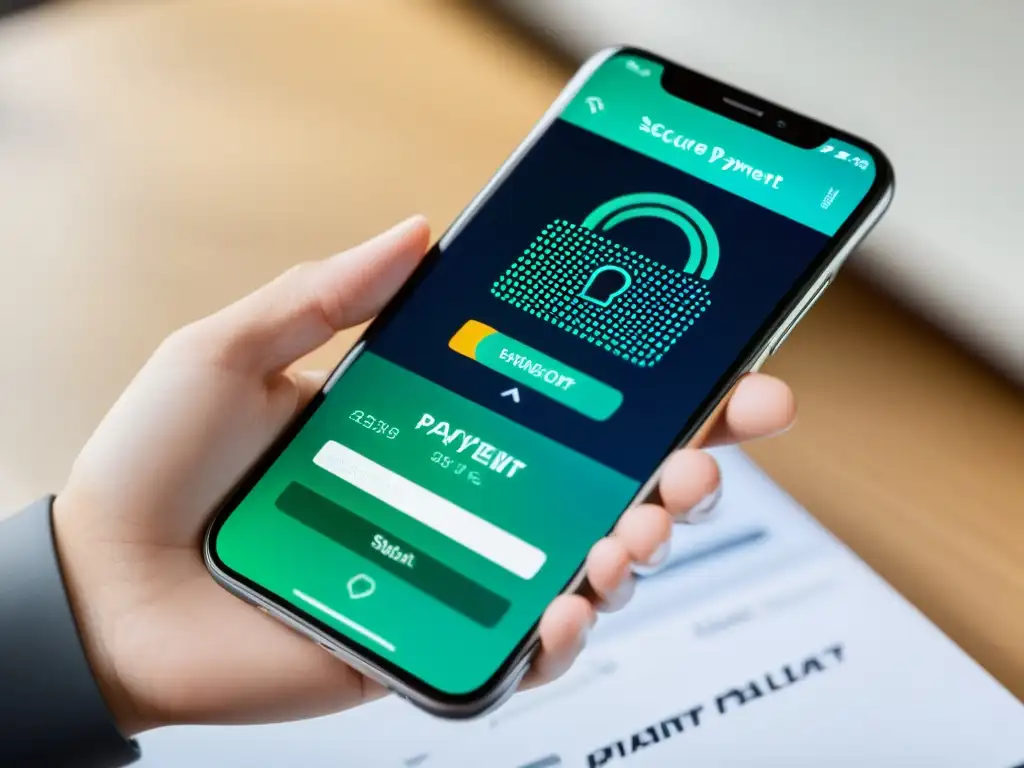 Transacción segura en smartphone con sistema de pago