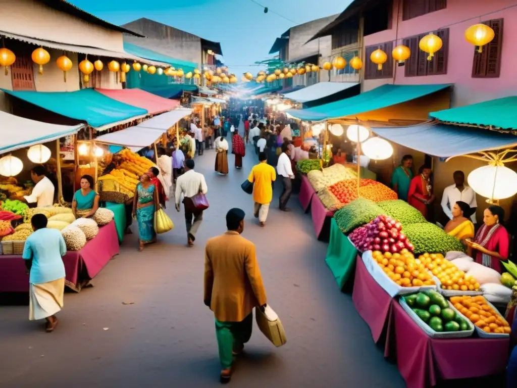 Vibrante mercado en economía emergente, potenciando industria turística en escena colorida y llena de energía