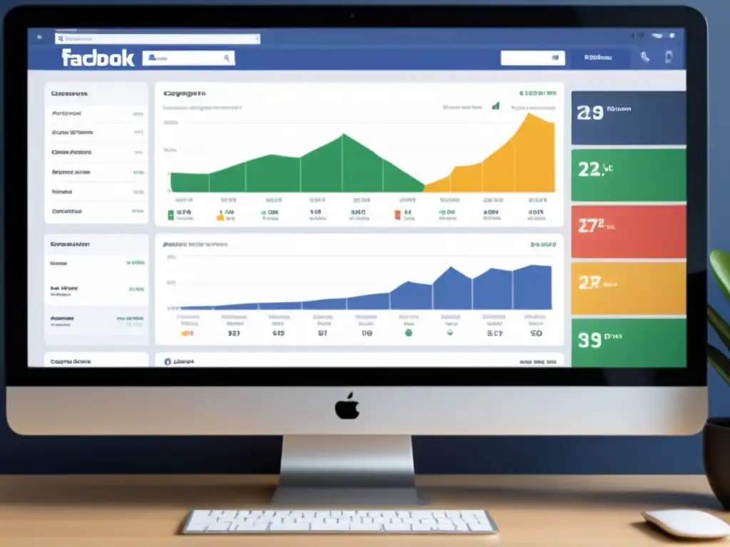 Una vista minimalista de un panel de control de Facebook Ads para Ecommerce