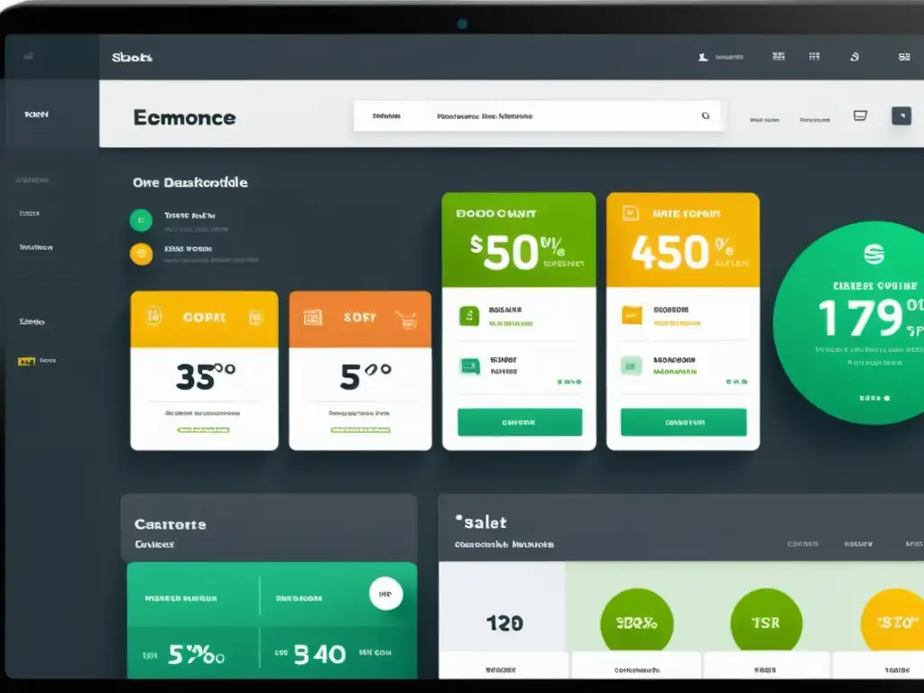 Vista de un moderno panel de comercio electrónico con personalización en masa en un diseño minimalista y elegante