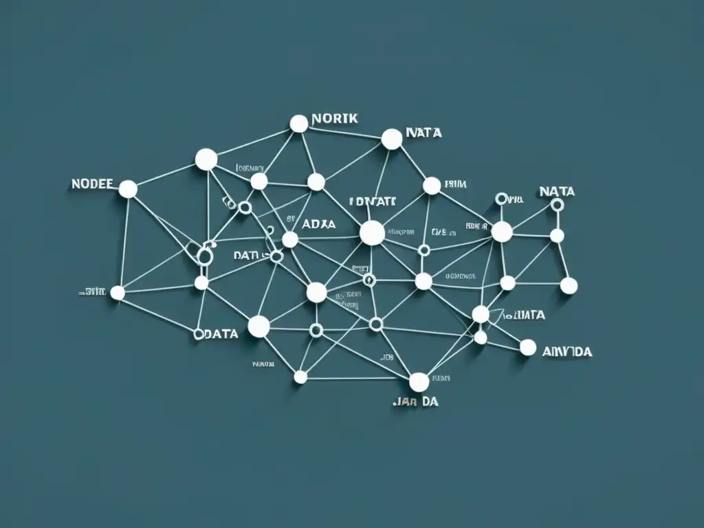 Representación visual elegante y sofisticada de una red de datos interconectados, reflejando la complejidad del análisis de comportamiento del consumidor online