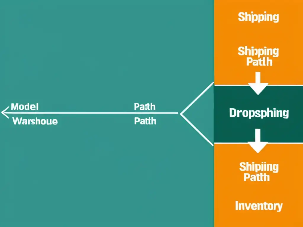 Comparación visual de modelos de envío: dropshipping vs inventario propio