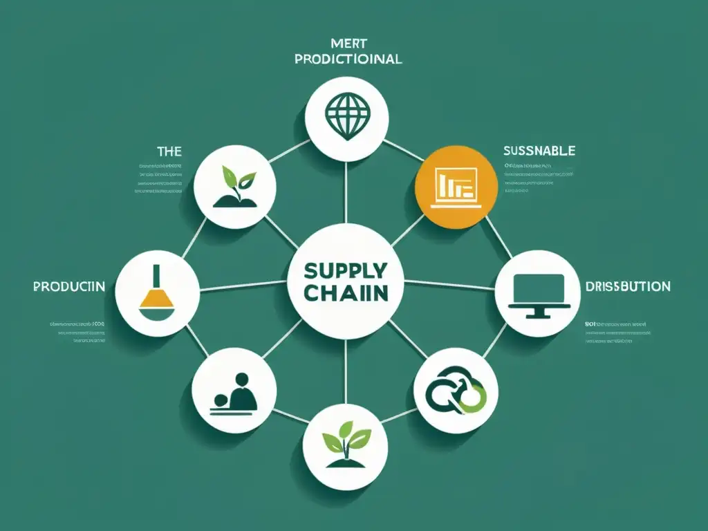 Representación visual de prácticas sostenibles en la cadena de suministro